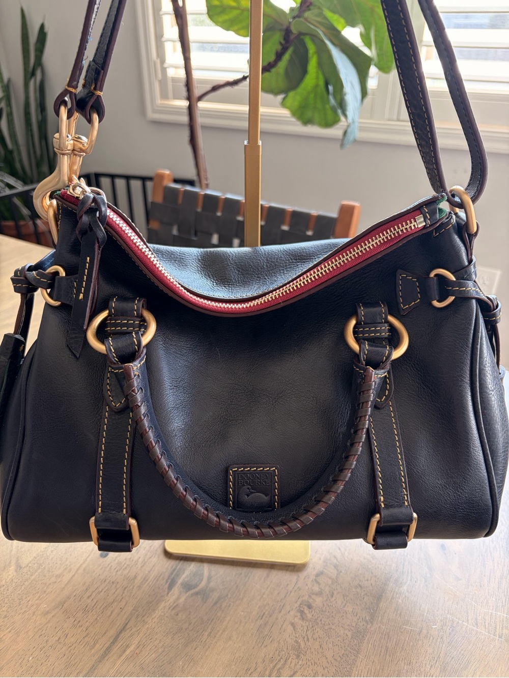 Dooney & Bourke Black Florentine Leather Satchel